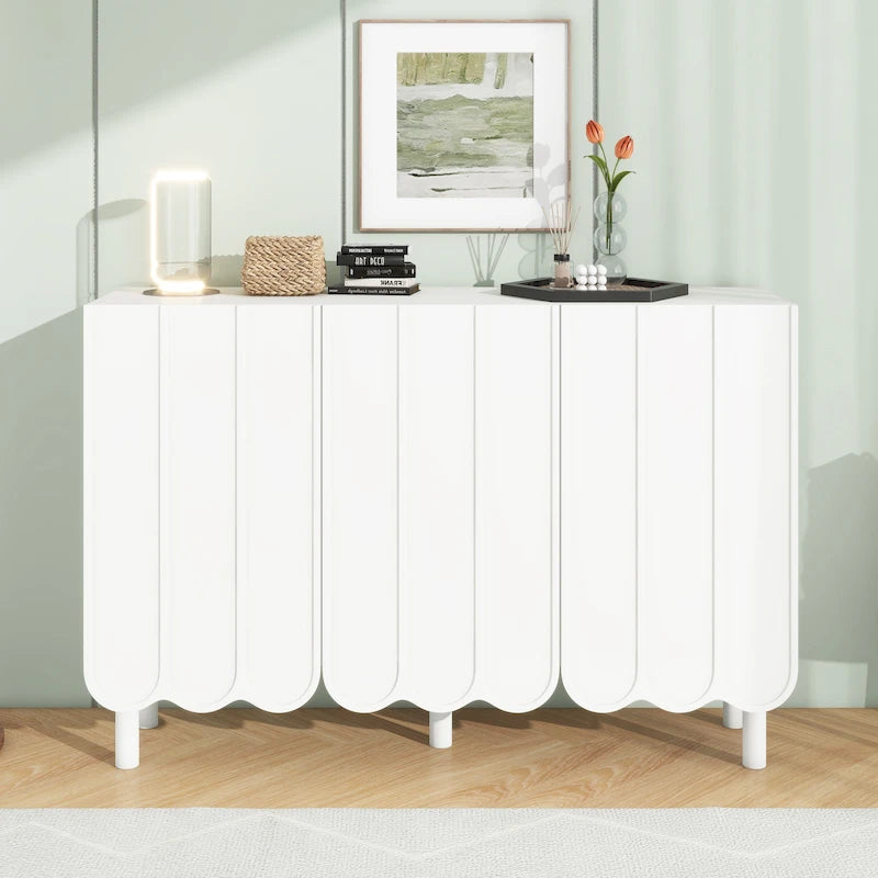 Cream-colored shoe cabinet