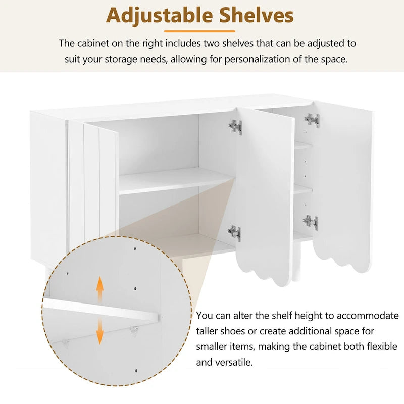 Cream-colored shoe cabinet