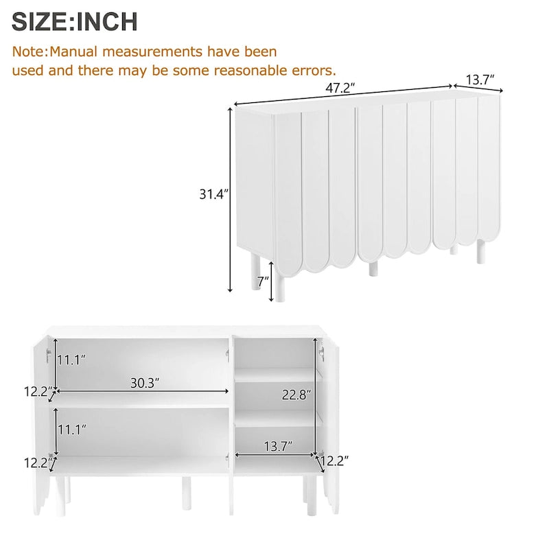 Cream-colored shoe cabinet