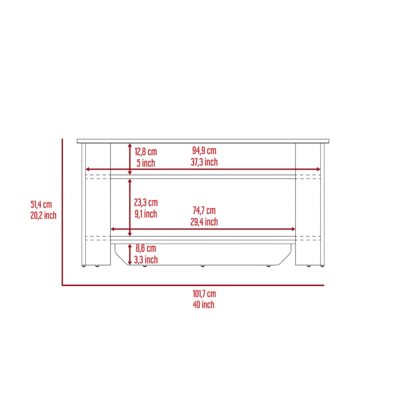 Storage Table, Extendable Table Shelf, Lower Shelf