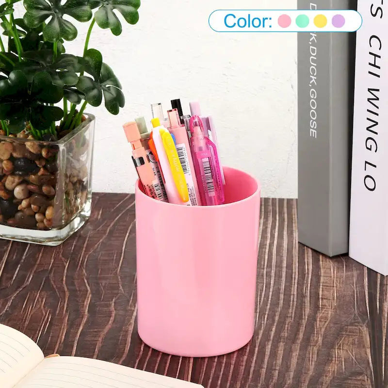 2x Pencil Holder, Plastic Makeup Brush Holder Round Desktop Organizer