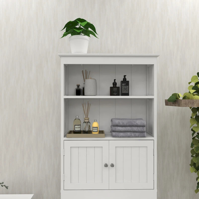 Over-the-toilet Bathroom Storage with 2-doors - 9.06 x 24.80 x 69.69