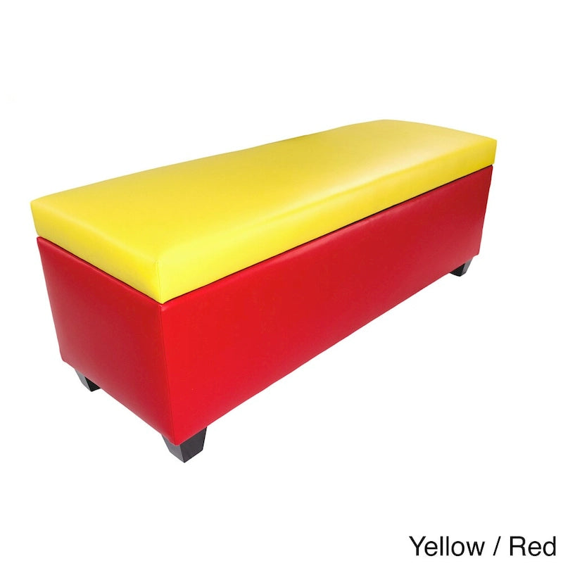 Retro Red Vinyl Shoe Storage Bench