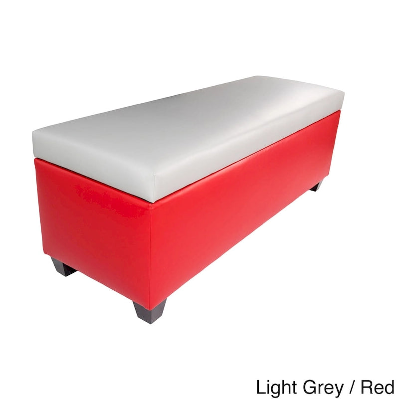 Retro Red Vinyl Shoe Storage Bench