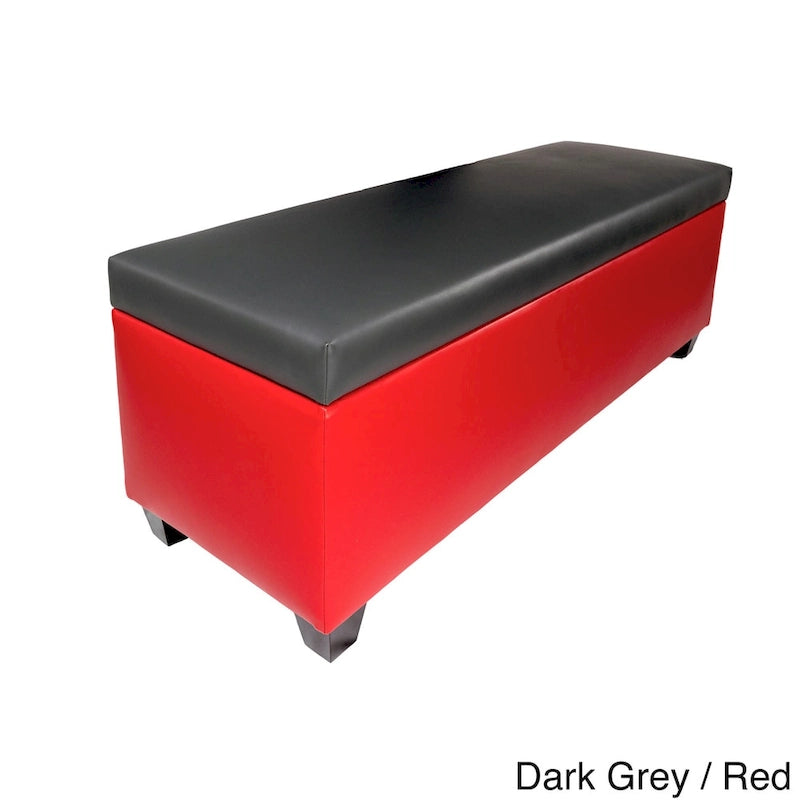 Retro Red Vinyl Shoe Storage Bench