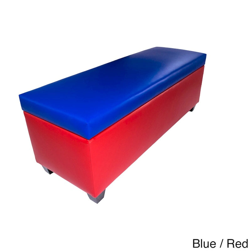 Retro Red Vinyl Shoe Storage Bench