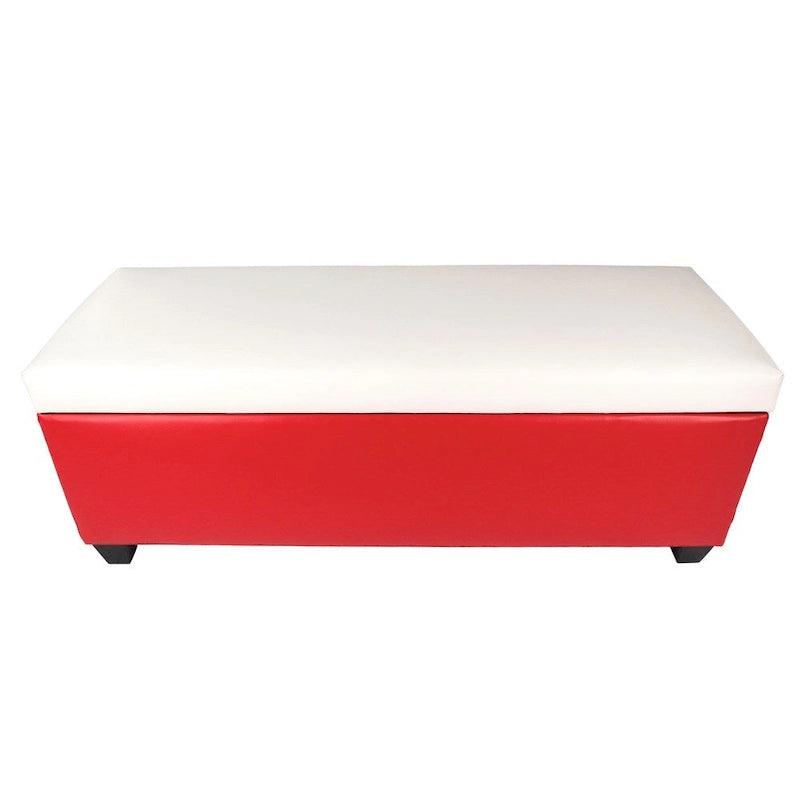 Retro Red Vinyl Shoe Storage Bench