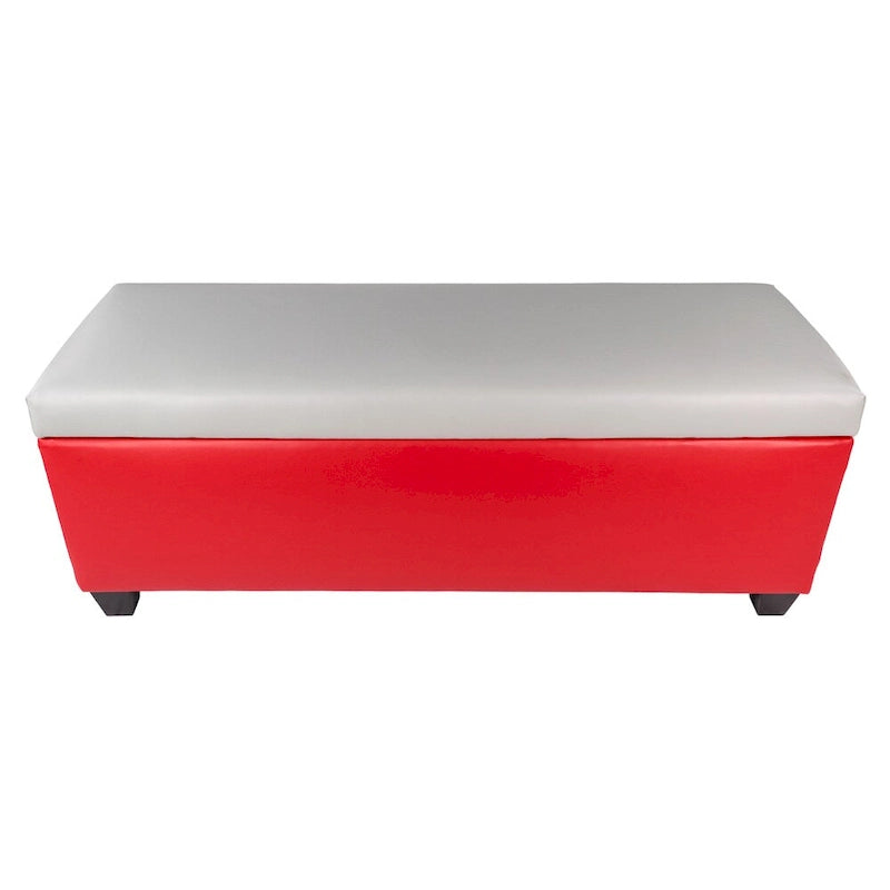 Retro Red Vinyl Shoe Storage Bench