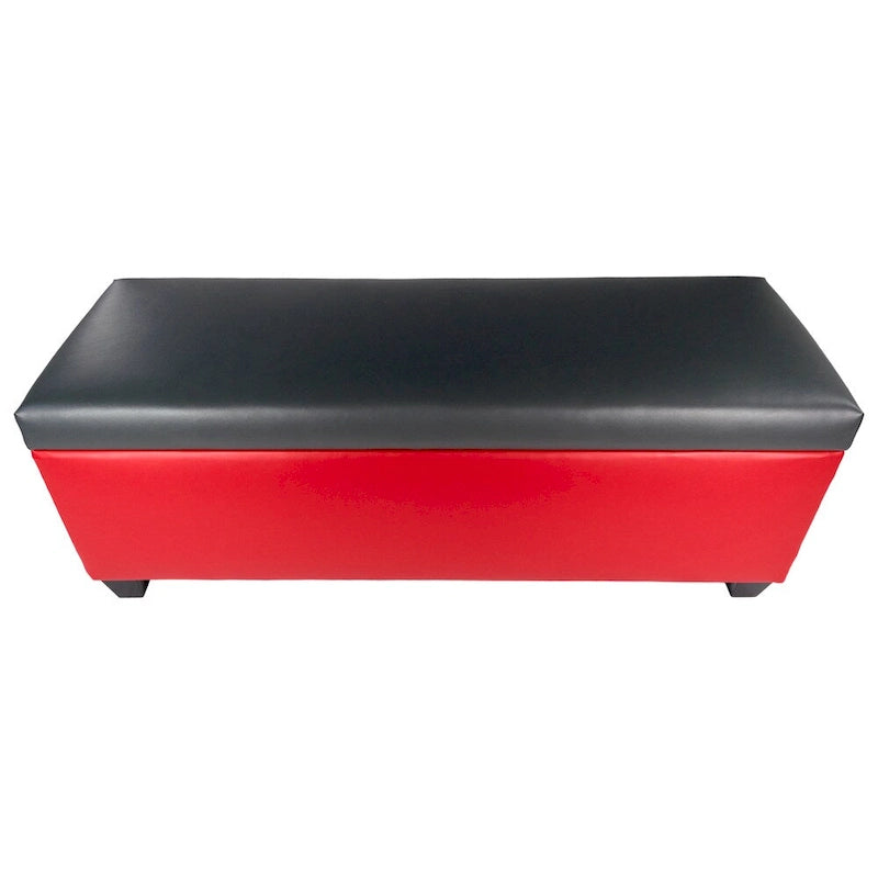 Retro Red Vinyl Shoe Storage Bench