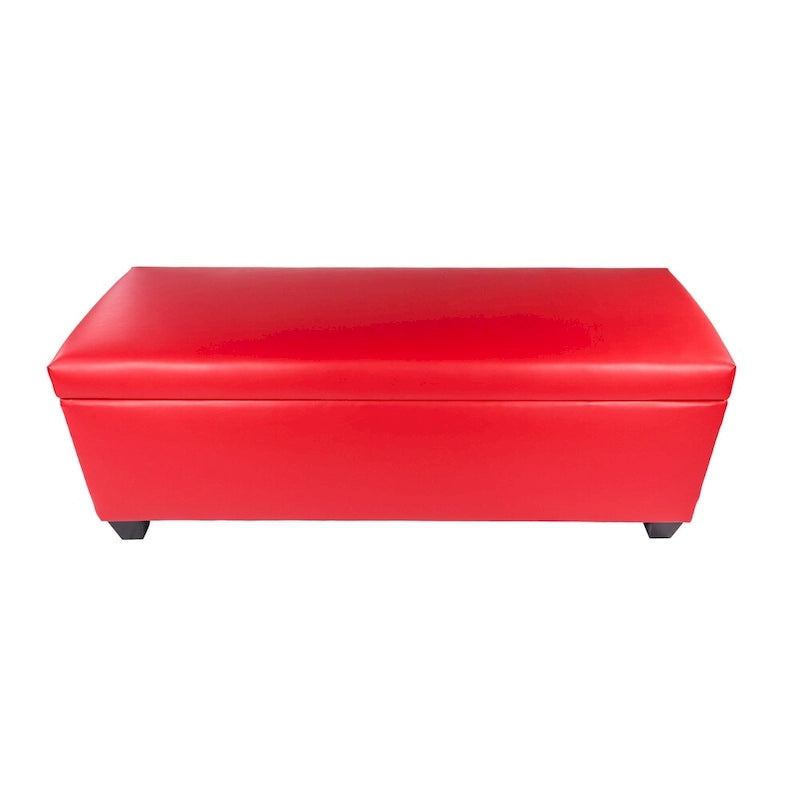 Retro Red Vinyl Shoe Storage Bench