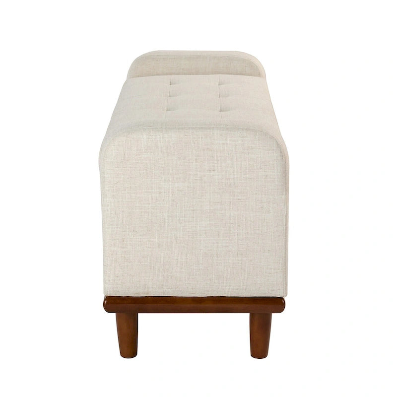 Upholstered Bench with Solid Wood Legs