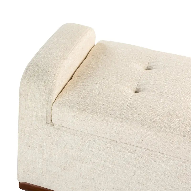 Upholstered Bench with Solid Wood Legs