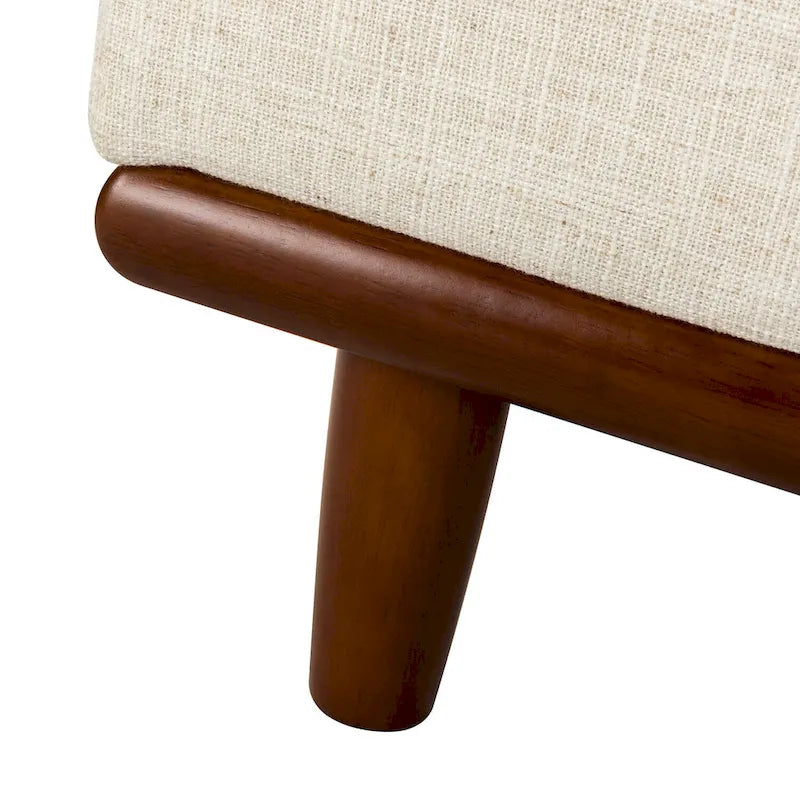 Upholstered Bench with Solid Wood Legs