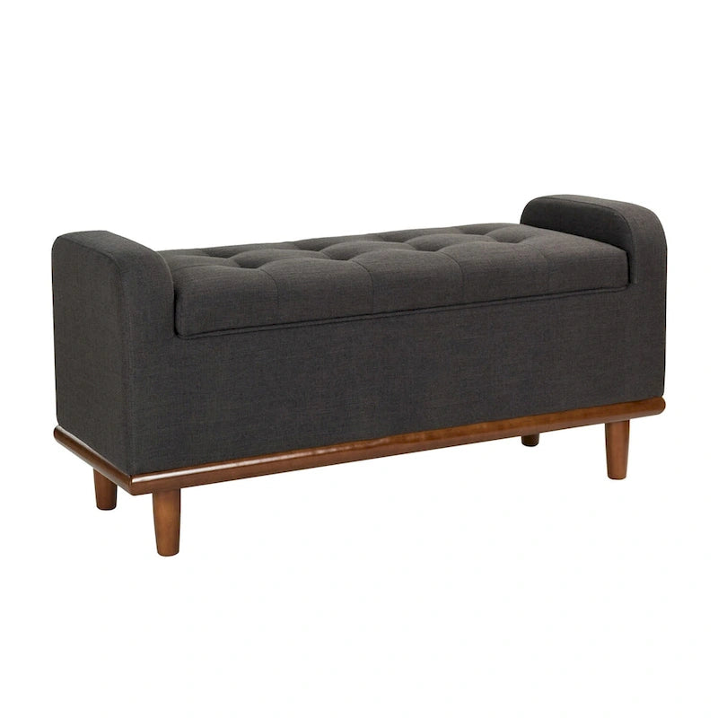 Upholstered Bench with Solid Wood Legs