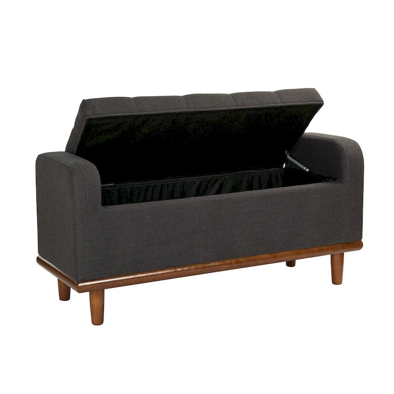 Upholstered Bench with Solid Wood Legs