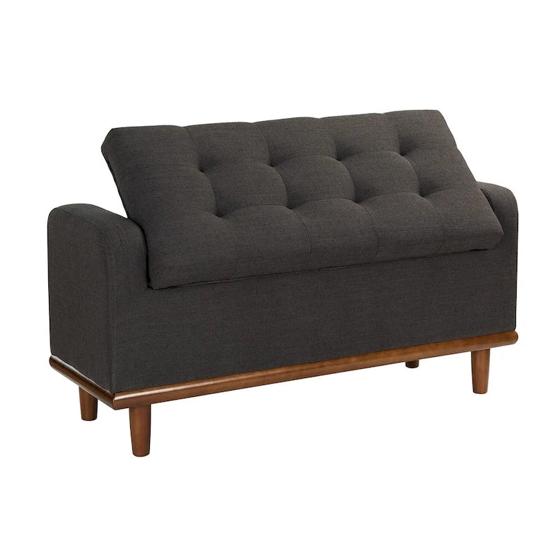 Upholstered Bench with Solid Wood Legs