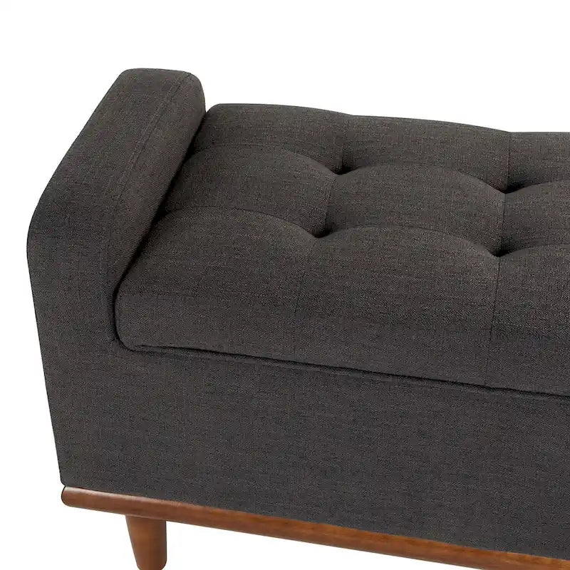 Upholstered Bench with Solid Wood Legs