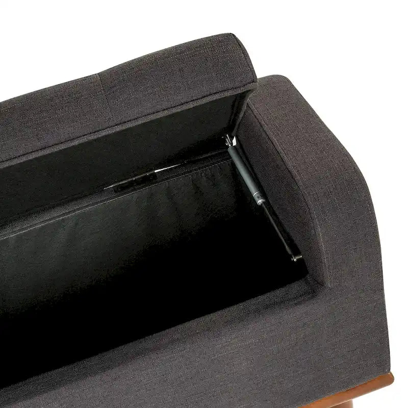 Upholstered Bench with Solid Wood Legs