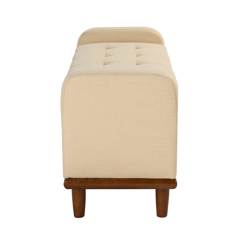 Upholstered Bench with Solid Wood Legs