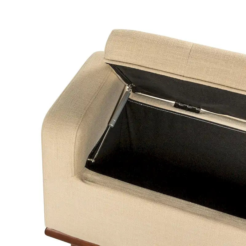 Upholstered Bench with Solid Wood Legs