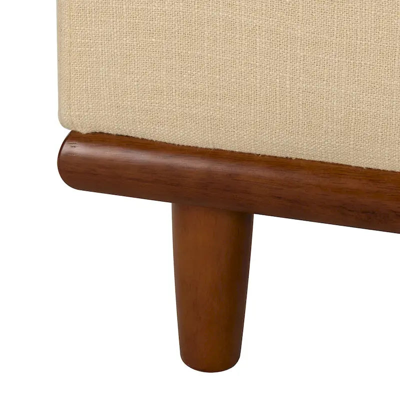 Upholstered Bench with Solid Wood Legs