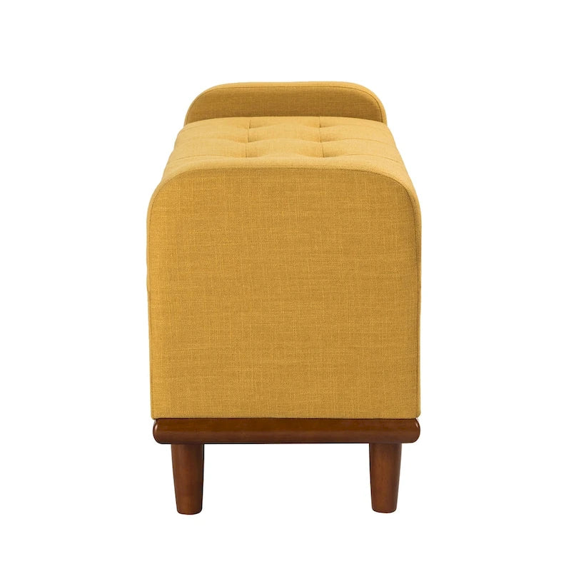 Upholstered Bench with Solid Wood Legs