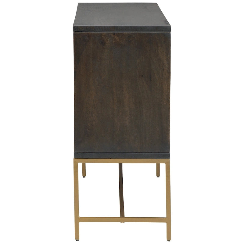 Brown/Gold Accent Cabinet - 58W x 16D x 37H