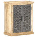 vidaXL Sideboard with Steel Doors 23.6x13.8x29.5 Solid Mango Wood