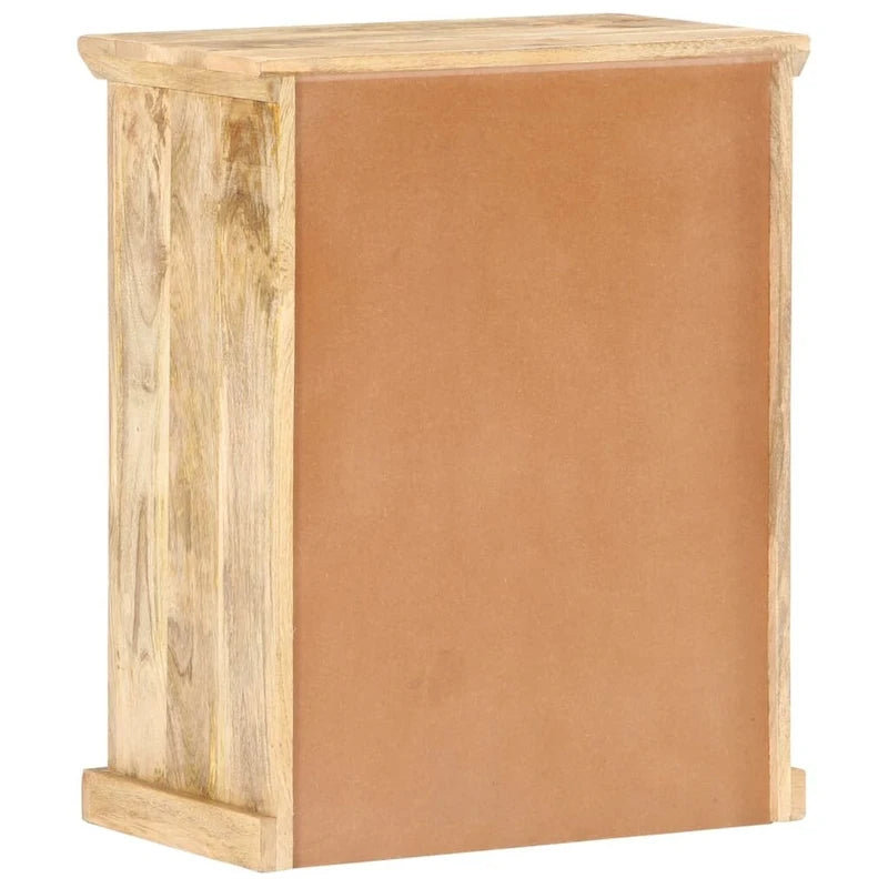 Sideboard with Steel Doors 23.6x13.8x29.5 Solid Mango Wood
