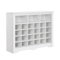 Modern 24 Shoe Cubby Console with Curved Base