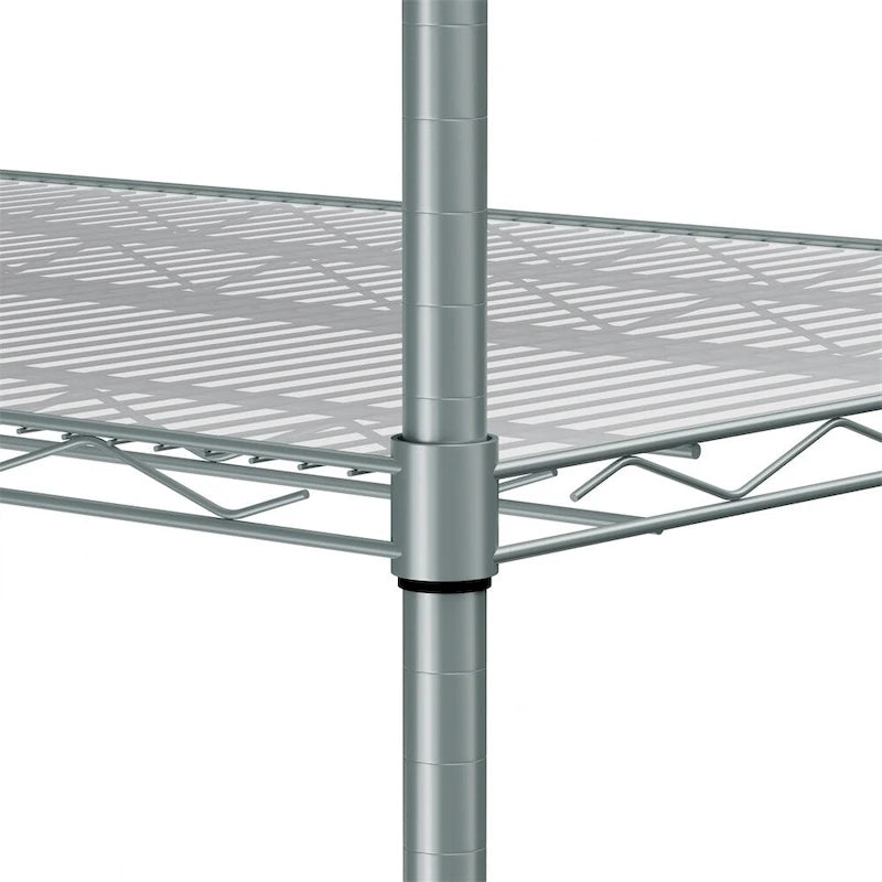 5 Tier Steel Heavy Duty Adjustable Shelves with Wheels and Feet