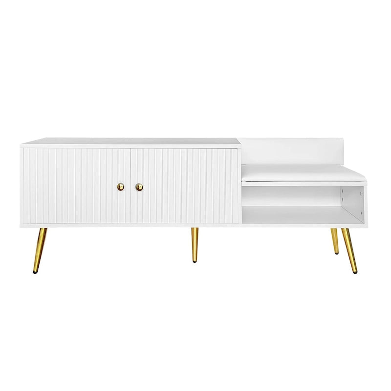 Modern Shoe Storage Bench with Hidden Storage and Upholstered Cushions for Bedside, Living Room and Entryway