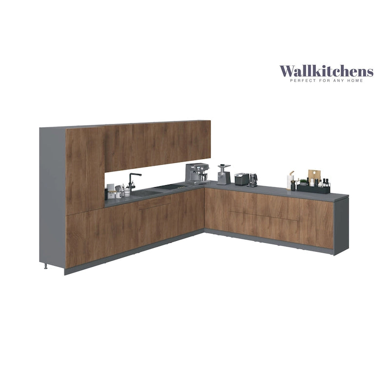 Kitchen Natural Teak & Black Color Base Size 13Ft Wide - 156x127