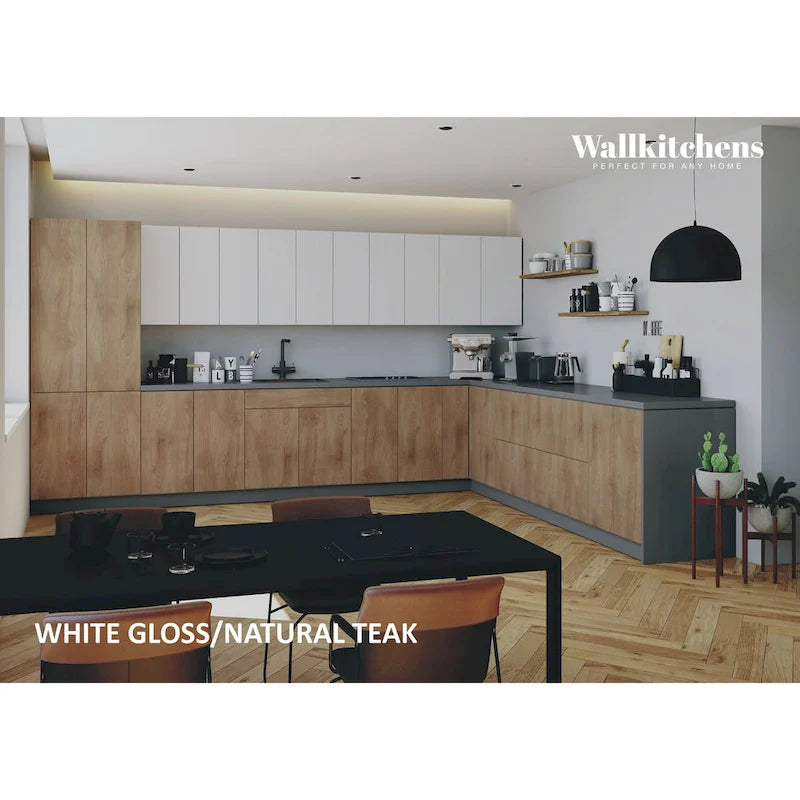 Kitchen Natural Teak & Black Color Base Size 13Ft Wide - 156x127