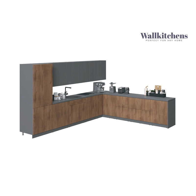 Kitchen Natural Teak & Black Color Base Size 13Ft Wide - 156x127