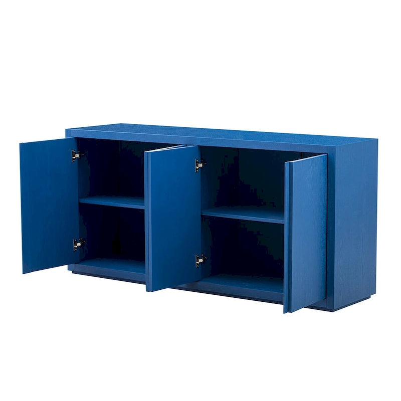 63 Four-Door Sideboard with Adjustable Shelves for Hallway Entryway Living Room