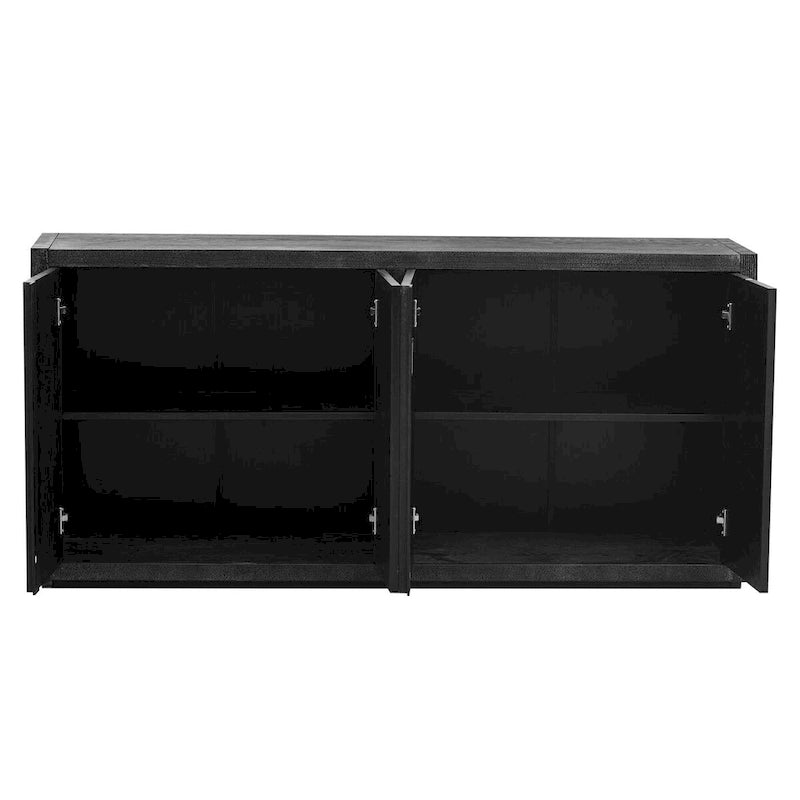 63 Four-Door Sideboard with Adjustable Shelves for Hallway Entryway Living Room