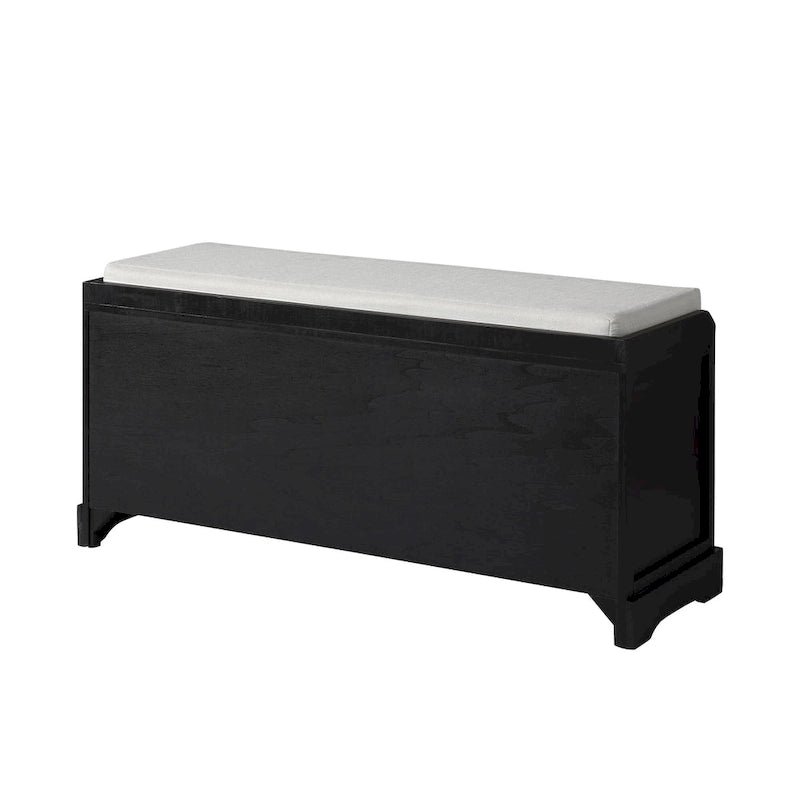 Wood Storage Bench with 3 Drawers and 3 Baskets