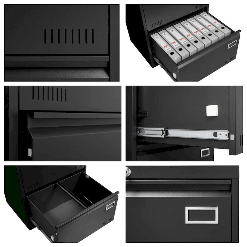 Metal Lockable File Cabinet with Lock and 2 Drawers