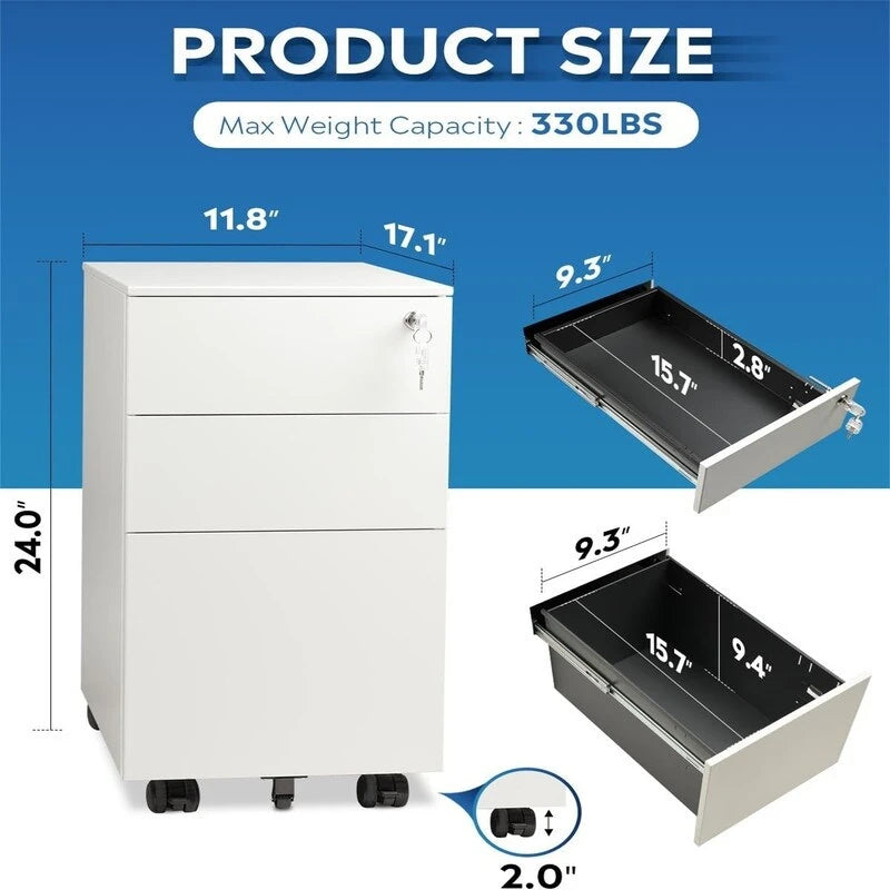 3 Drawer Vertical File Cabinet