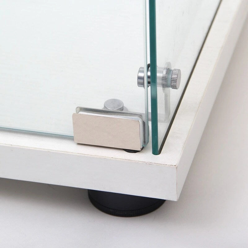 Floor Standing Two-door Glass Display Cabinet 4 Shelves with Door