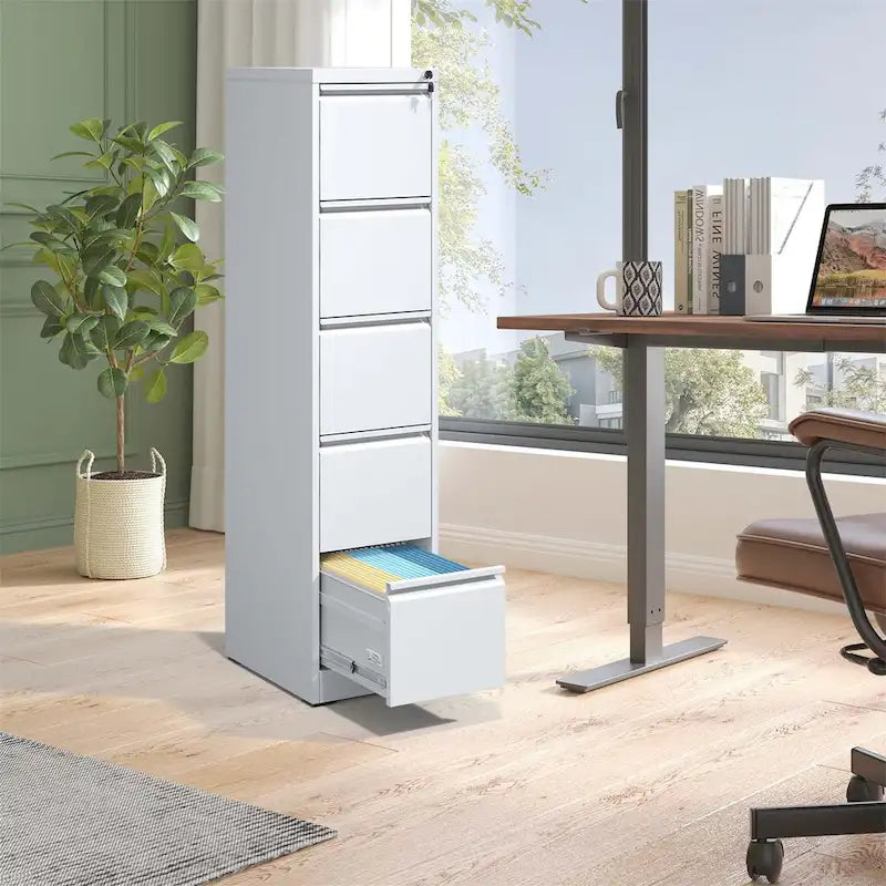 5 Drawer Metal Vertical File Cabinet with Lock