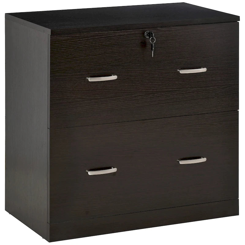 2-Drawer File Cabinet with Lock, Keys and Hanging Bar