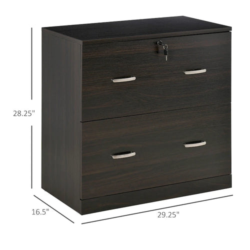 2-Drawer File Cabinet with Lock, Keys and Hanging Bar