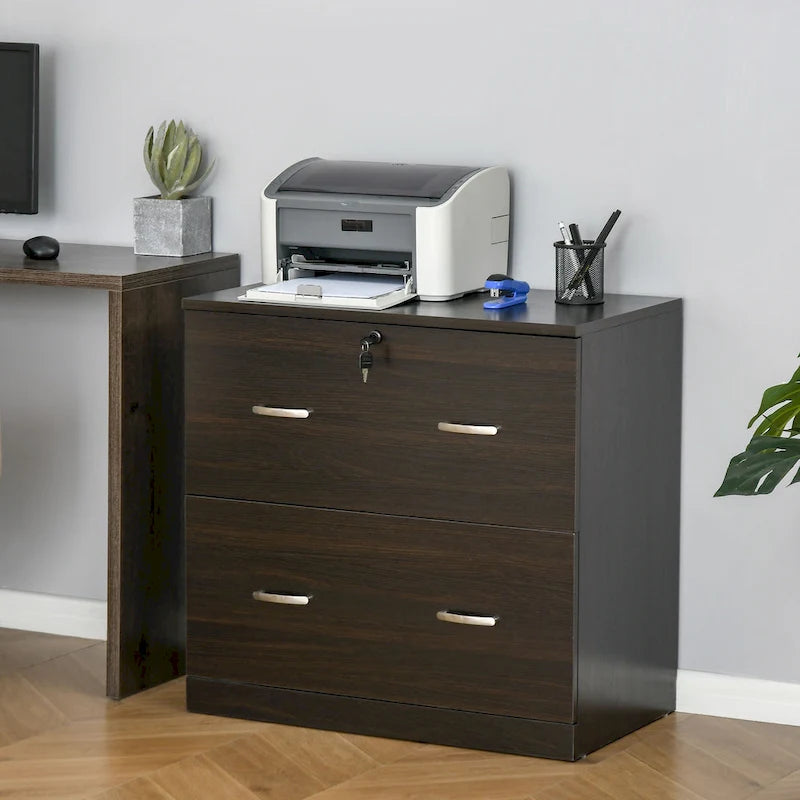 2-Drawer File Cabinet with Lock, Keys and Hanging Bar