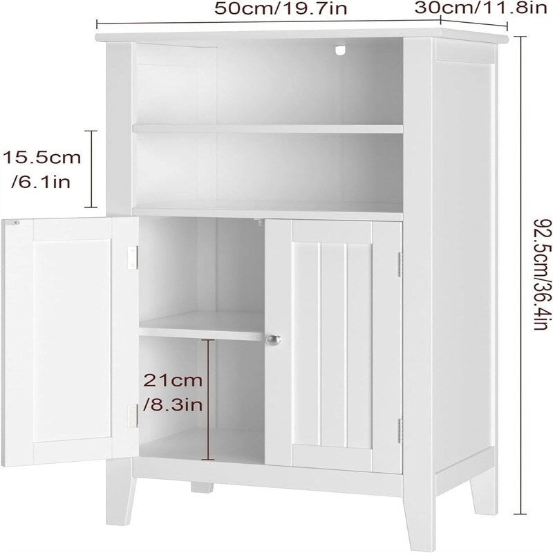 Cabinet with 2 Doors and Adjustbale Shelf - 11.8D x 19.7W x 36.4H