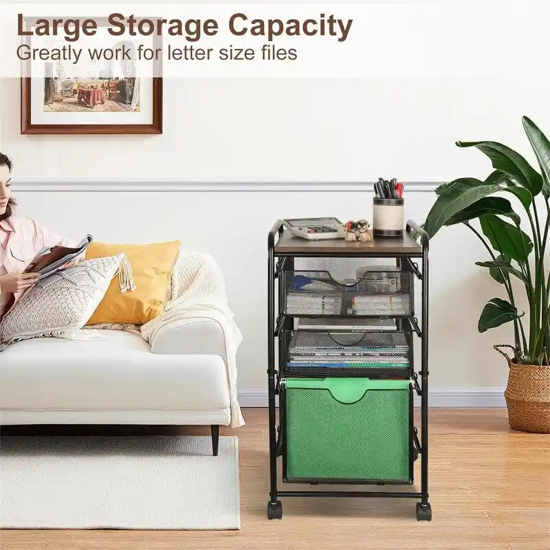 File Storage Drawer Carts - 12D x 17W x 25H