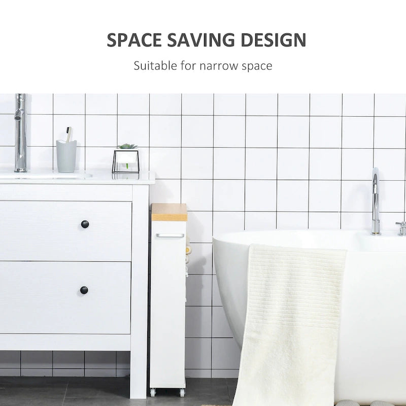 Bathroom Cabinet with Wheels Storage Organizer