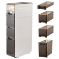 Bathroom Floor Cabinet 4-Tiers Free Standing Toilet Paper Holder - 16.14D x 6.9W x 37.91H